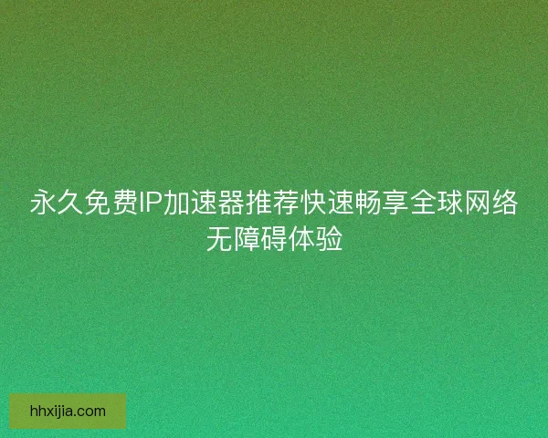 永久免费IP加速器推荐快速畅享全球网络无障碍体验